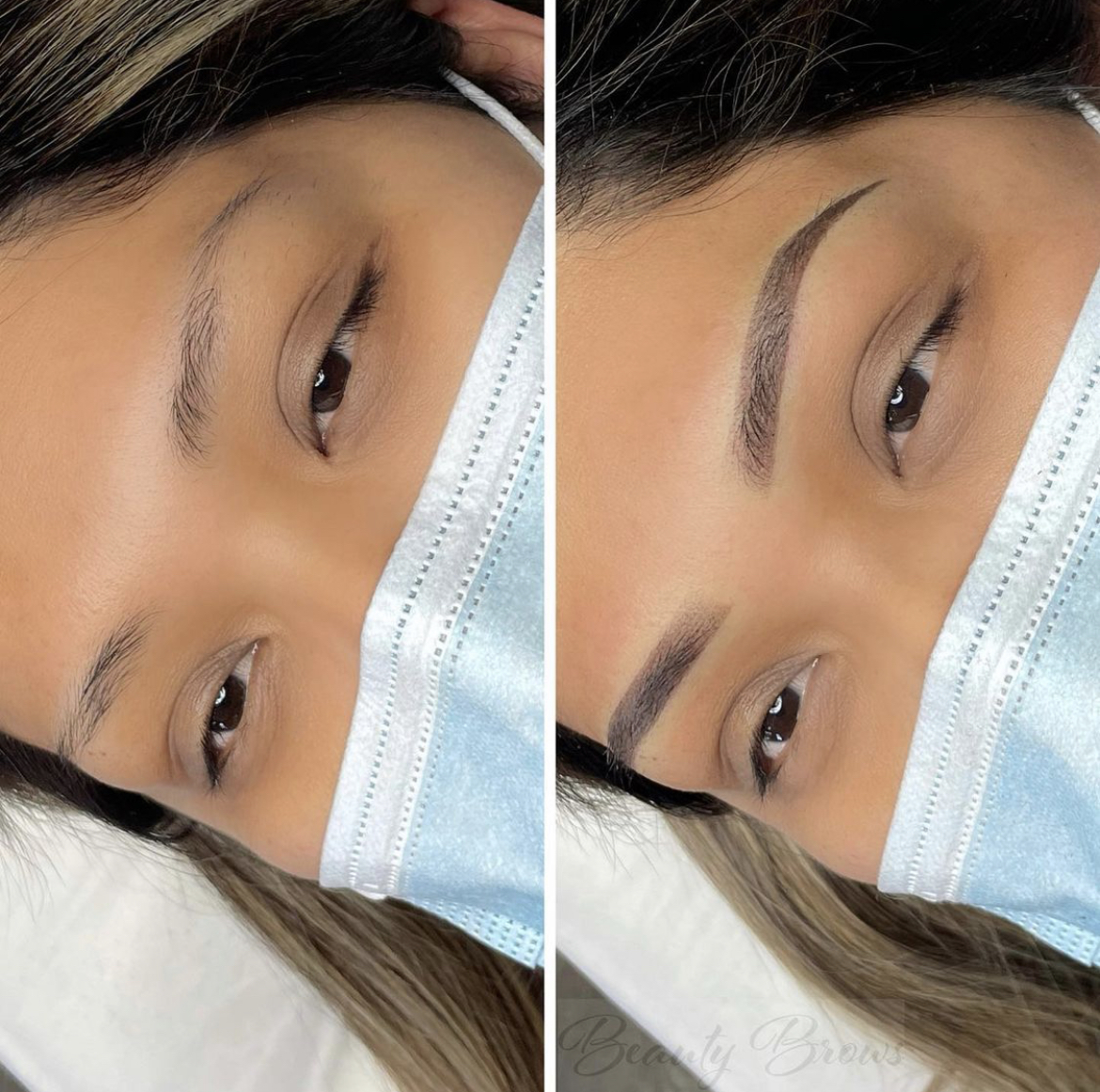 ombre microbladed combination semi-permanent tattoo brows